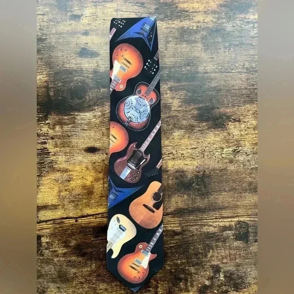 Ralph Marlin | “Guitar II” mens tie. - Picture 8 of 9